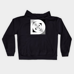 infinity mirror black and white squares and circles Kids Hoodie
